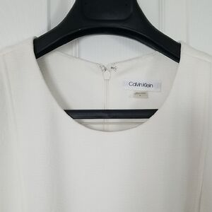 Calvin Klein Ivory Textured Dress